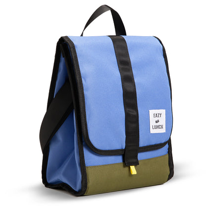 EAZY KIDS Lunch Bag – Insulated, Foldable & Stylish (Blue & Olive)