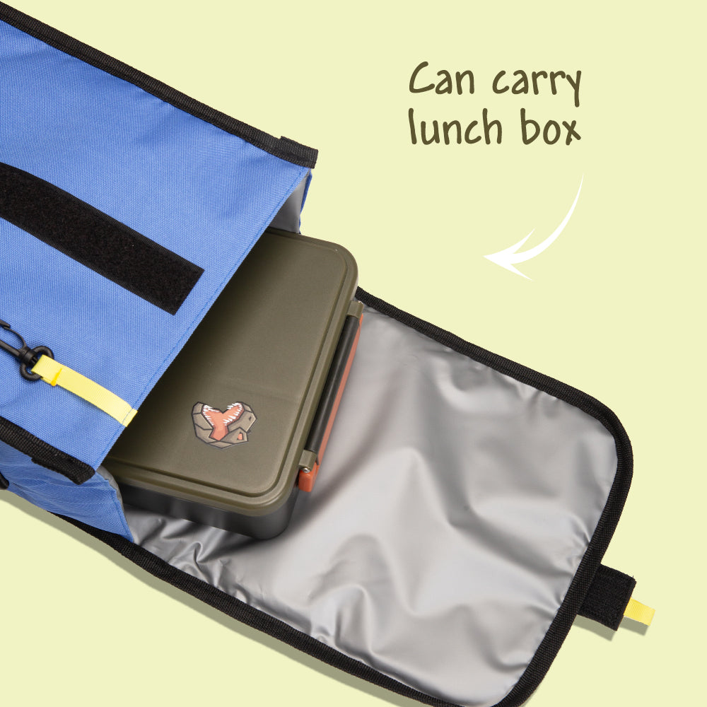 EAZY KIDS Lunch Bag – Insulated, Foldable & Stylish (Blue & Olive)