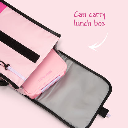EAZY KIDS Lunch Bag – Insulated, Foldable & Stylish (Pink & Lavender)