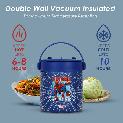 Marvel Beyond Amazing Spider - Man Stainless Steel Insulated Food Jar - Blue(350ml)