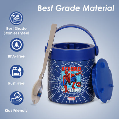 Marvel Beyond Amazing Spider - Man Stainless Steel Insulated Food Jar - Blue(350ml)