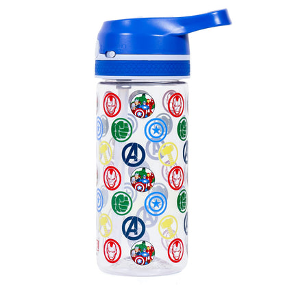 Marvel Avengers Tritan Water Bottle w/Lockable Push button and Carry Handle - Blue (420ml)
