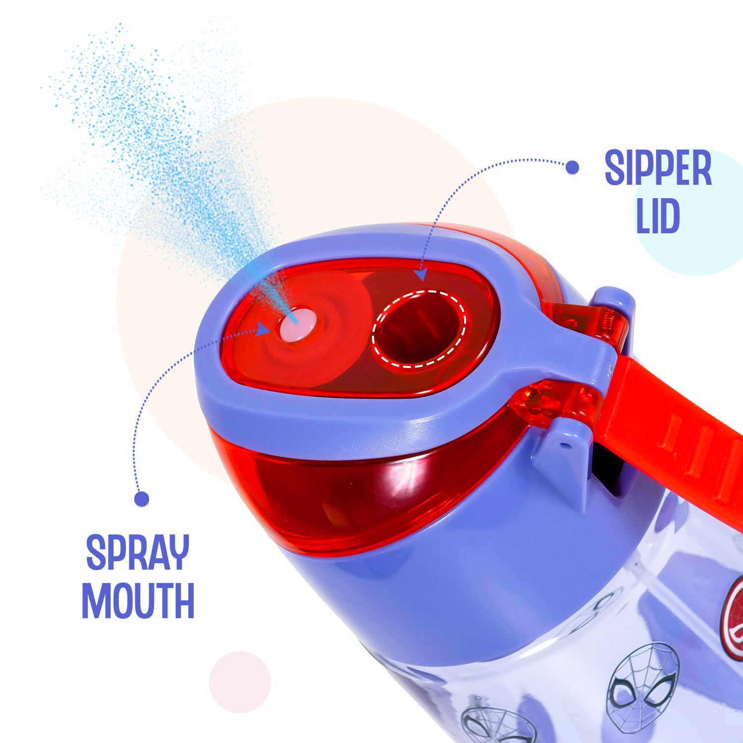 Marvel Spider - Man Tritan Water Bottle w/Spray - Blue (750ml)