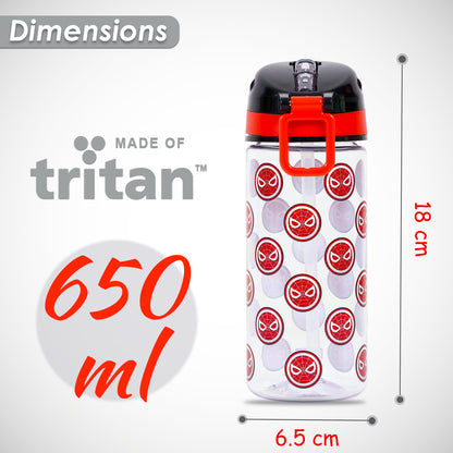 Marvel Spider - Man Tritan Water Bottle w/Carry handle - Black Red(420ml)