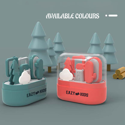 EAZY KIDS 6 in 1 Baby Nail Care Set w/Nail Clipper, Scissor, Nail Filers, Ear Cleaning Spoon and Tweezer - Manicure and Pedicure Kit for Newborns, Infants, Children - Red