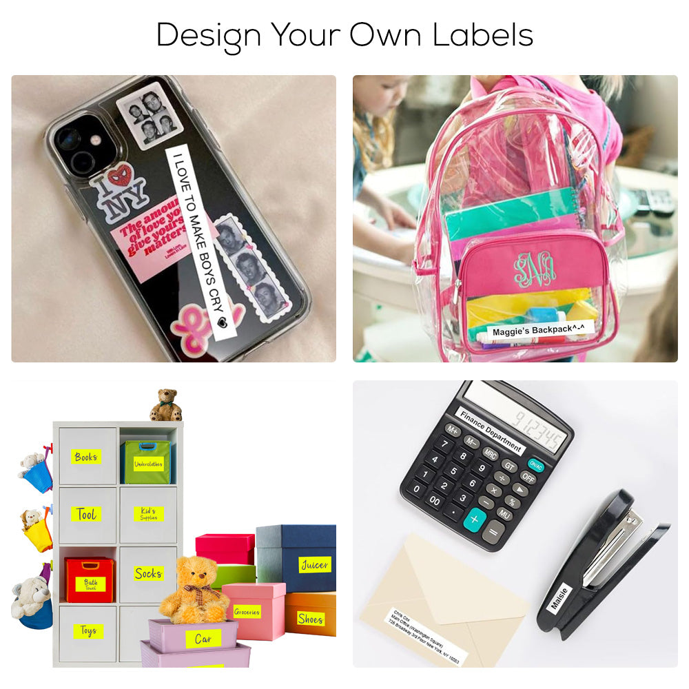 Eazy Kids Mini Label Maker Printer with 180 Labels Roll, Smart App Control for Home, Office, School - Green