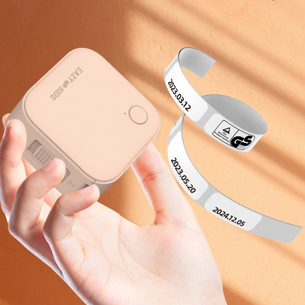 Eazy Kids Mini Label Maker Printer with 180 Labels Roll, Smart App Control for Home, Office, School - Pink