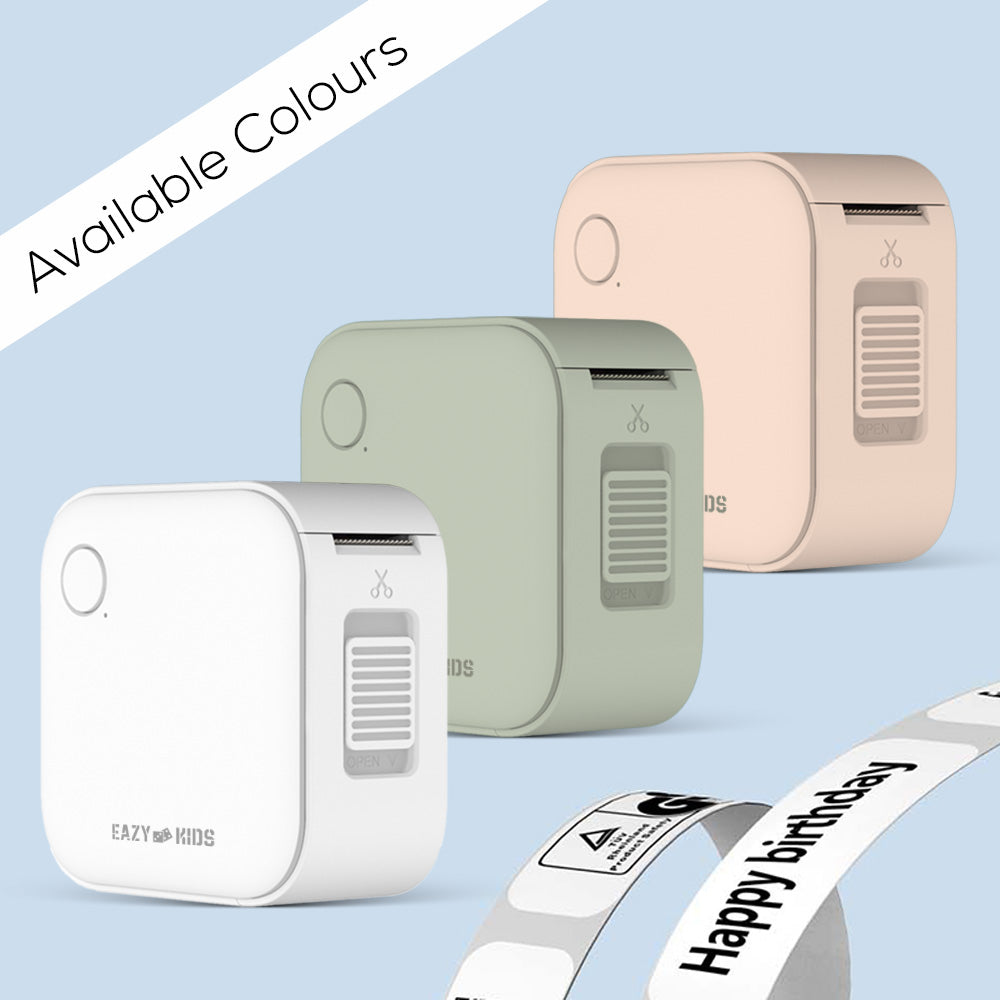 Eazy Kids Mini Label Maker Printer with 180 Labels Roll, Smart App Control for Home, Office, School - Pink