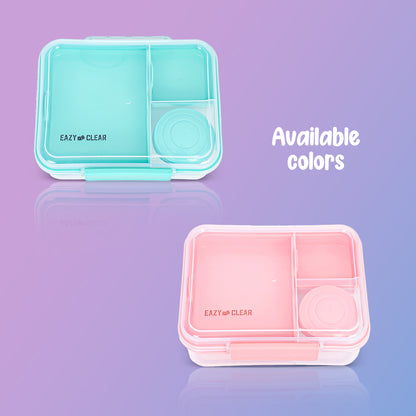 EAZY KIDS 3/4/5 Compartment Convertible 1650ml Bento Lunch Box with 150ml Gravy Bowl - Green
