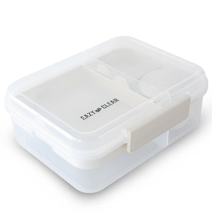 Eazy Kids 3/4/5 Compartment Convertible 1650ml Bento Lunch Box with 150ml Gravy Bowl - Grey