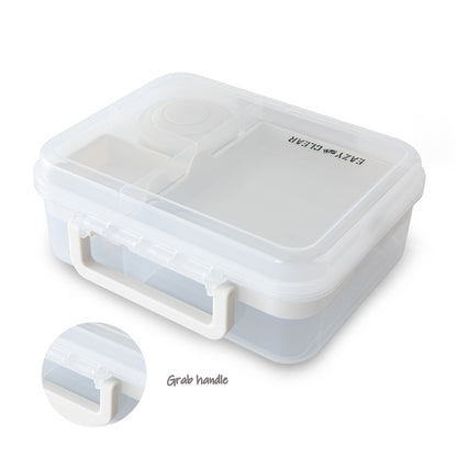 Eazy Kids 3/4/5 Compartment Convertible 1650ml Bento Lunch Box with 150ml Gravy Bowl - Grey