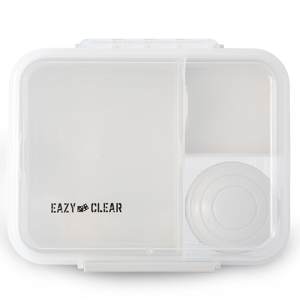 Eazy Kids 3/4/5 Compartment Convertible 1650ml Bento Lunch Box with 150ml Gravy Bowl - Grey