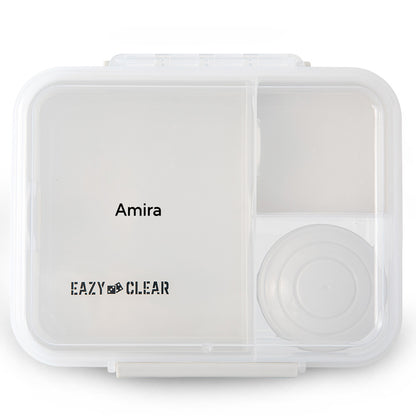 Eazy Kids Personalized 3/4/5 Compartment Convertible 1650ml Bento Lunch Box with 150ml Gravy Bowl - Grey