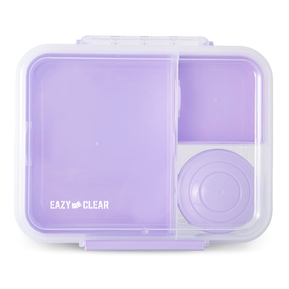 Eazy Kids 3/4/5 Compartment Convertible 1650ml Bento Lunch Box with 150ml Gravy Bowl - Purple
