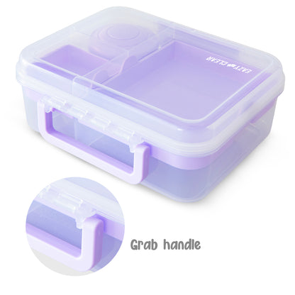 Eazy Kids 3/4/5 Compartment Convertible 1650ml Bento Lunch Box with 150ml Gravy Bowl - Purple
