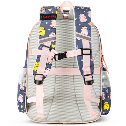 حقيبة مدرسية للأطفال من إيزي مع حافظة أقلام ١٦ بوصة - لون رمادي مثالي