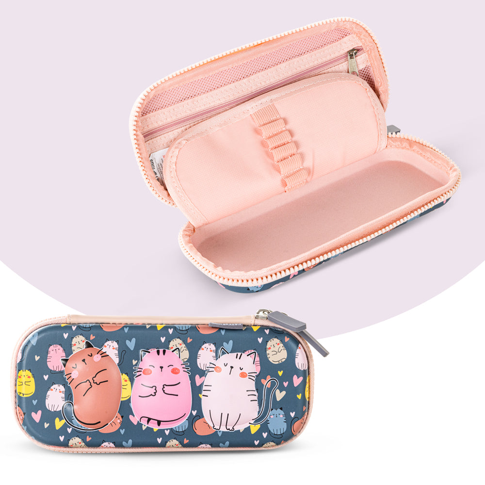 حقيبة مدرسية للأطفال من إيزي مع حافظة أقلام ١٦ بوصة - لون رمادي مثالي