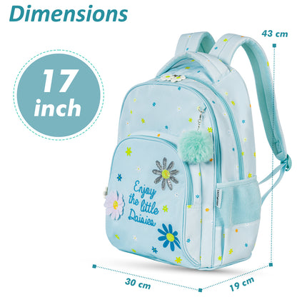 مجموعة حقائب مدرسية من إيزي كيدز، مقاس 17 بوصة، مكونة من 3 قطع، مع حقيبة غداء وحقيبة أقلام - لون أخضر ليتل ديزي