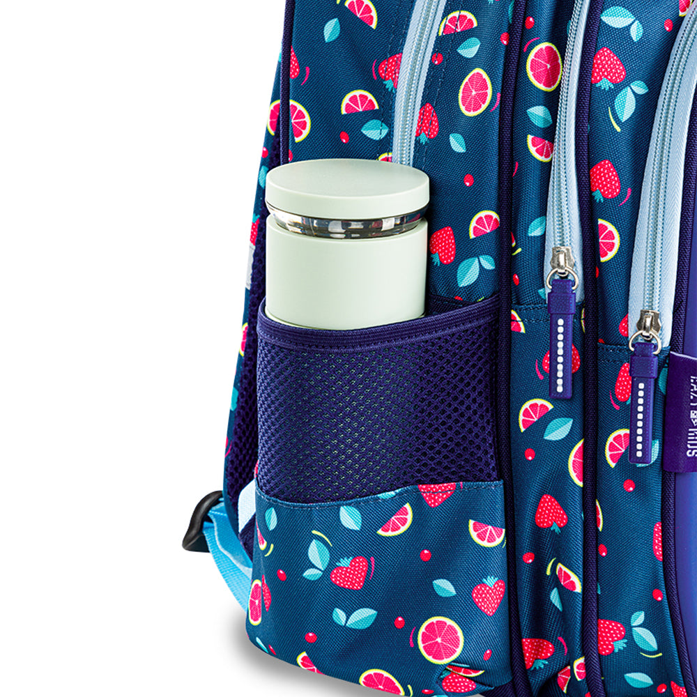 EAZY KIDS School Bag w/Pencil Case 16 inch - Berry Good Blue