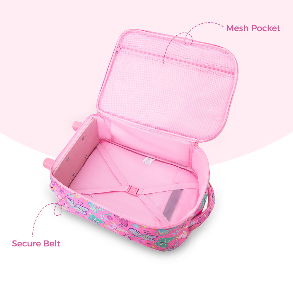 Eazy Kids 17” 3-Piece Trolley School Backpack Set for Kids – Backpack with Lunch Bag & Pencil Case, Pink