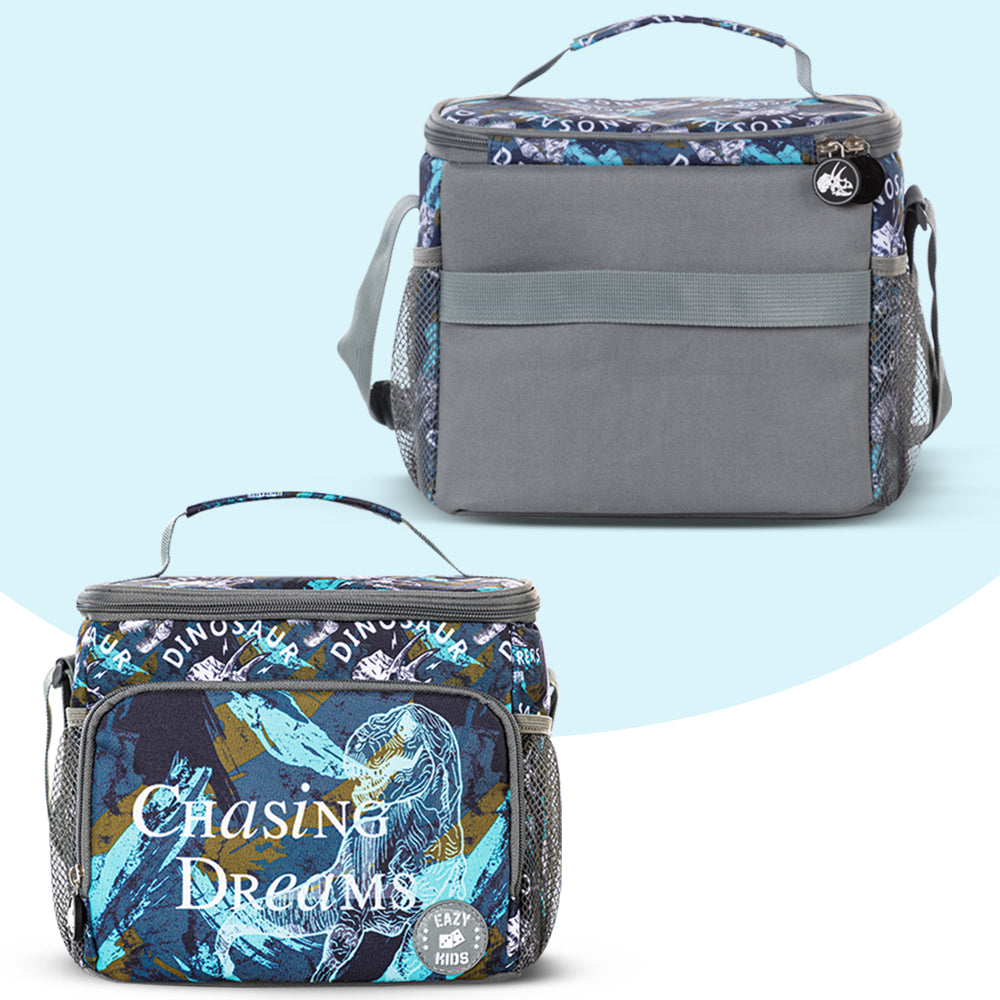 EAZY KIDS 18 inch Set of 3 Trolley Backpack w/Lunch Bag and Pencil Case-T Rex