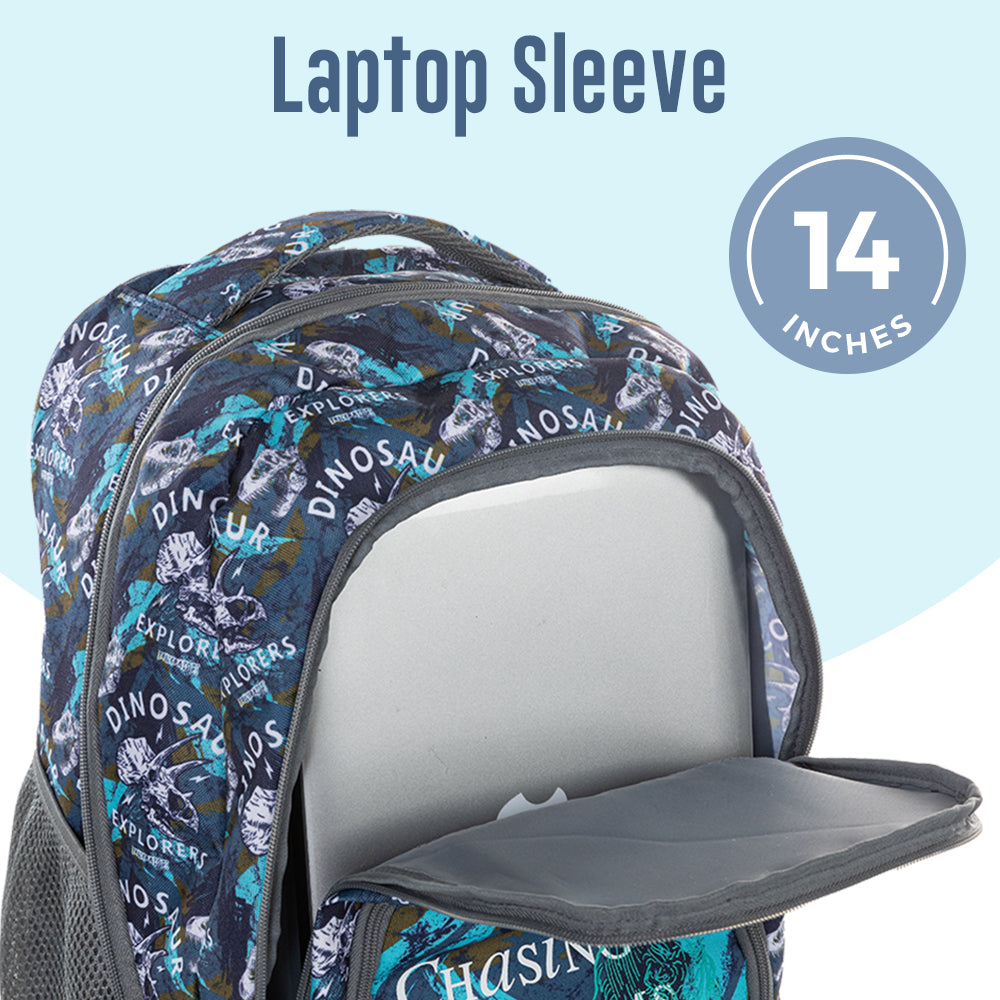 EAZY KIDS 18 inch Set of 3 Trolley Backpack w/Lunch Bag and Pencil Case-T Rex