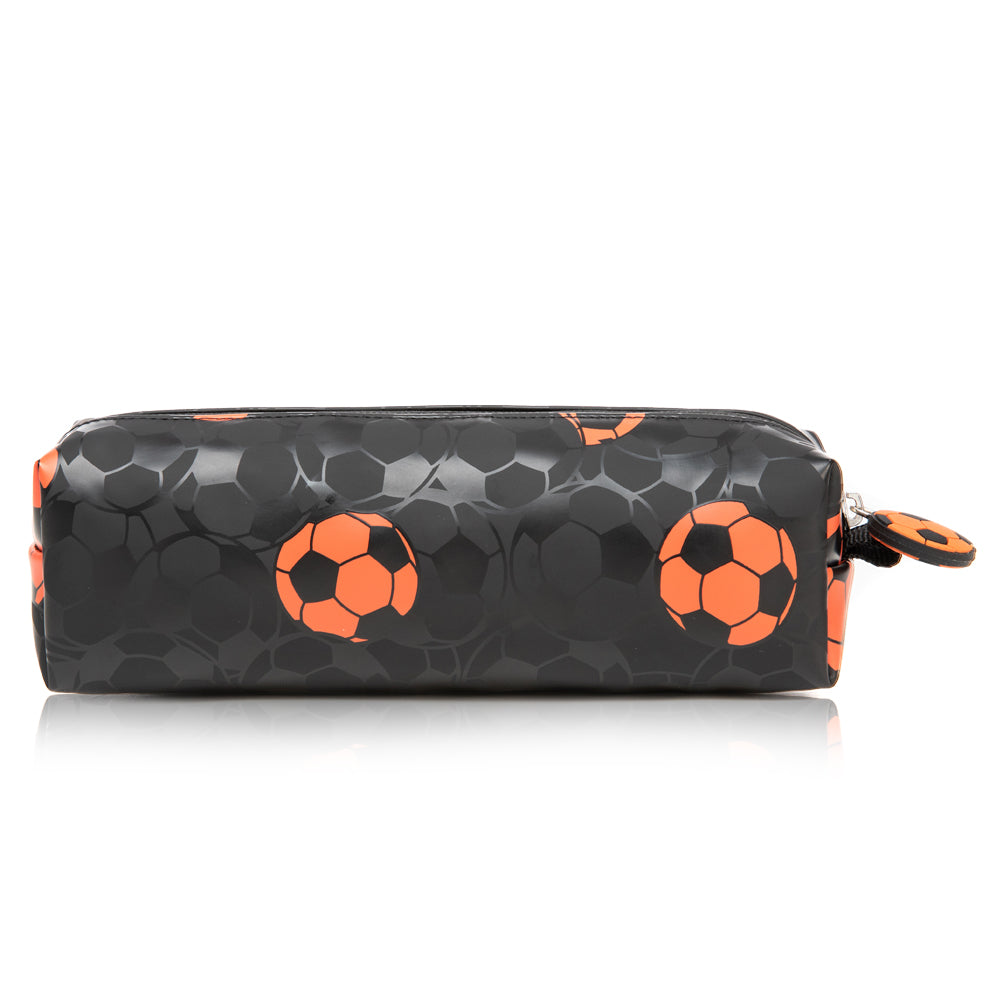 EAZY KIDS Trolley 18 inch School Bag Set of 3 w/Lunch Bag and Pencil Case - Football Black