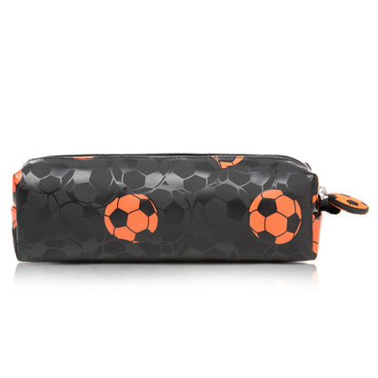 EAZY KIDS Trolley 18 inch School Bag Set of 3 w/Lunch Bag and Pencil Case - Football Black