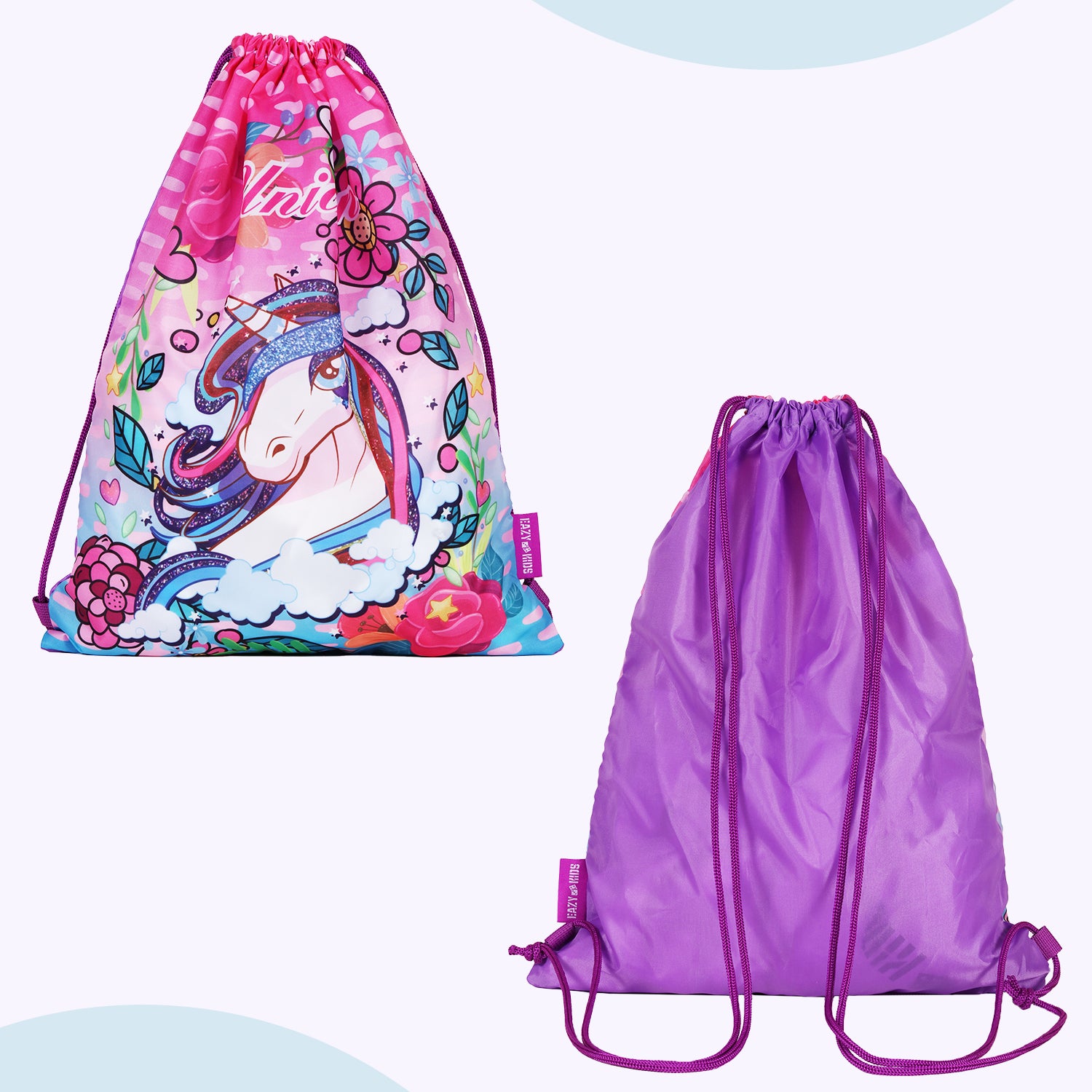 EAZY KIDS - Back to School - 18 inch Set of 4 School Bag Lunch Bag Activity Bag & Pencil Case Unicorn - Pink