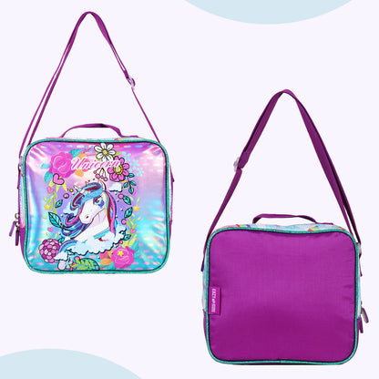 EAZY KIDS - Back to School - 18 inch Set of 4 School Bag Lunch Bag Activity Bag & Pencil Case Unicorn - Pink