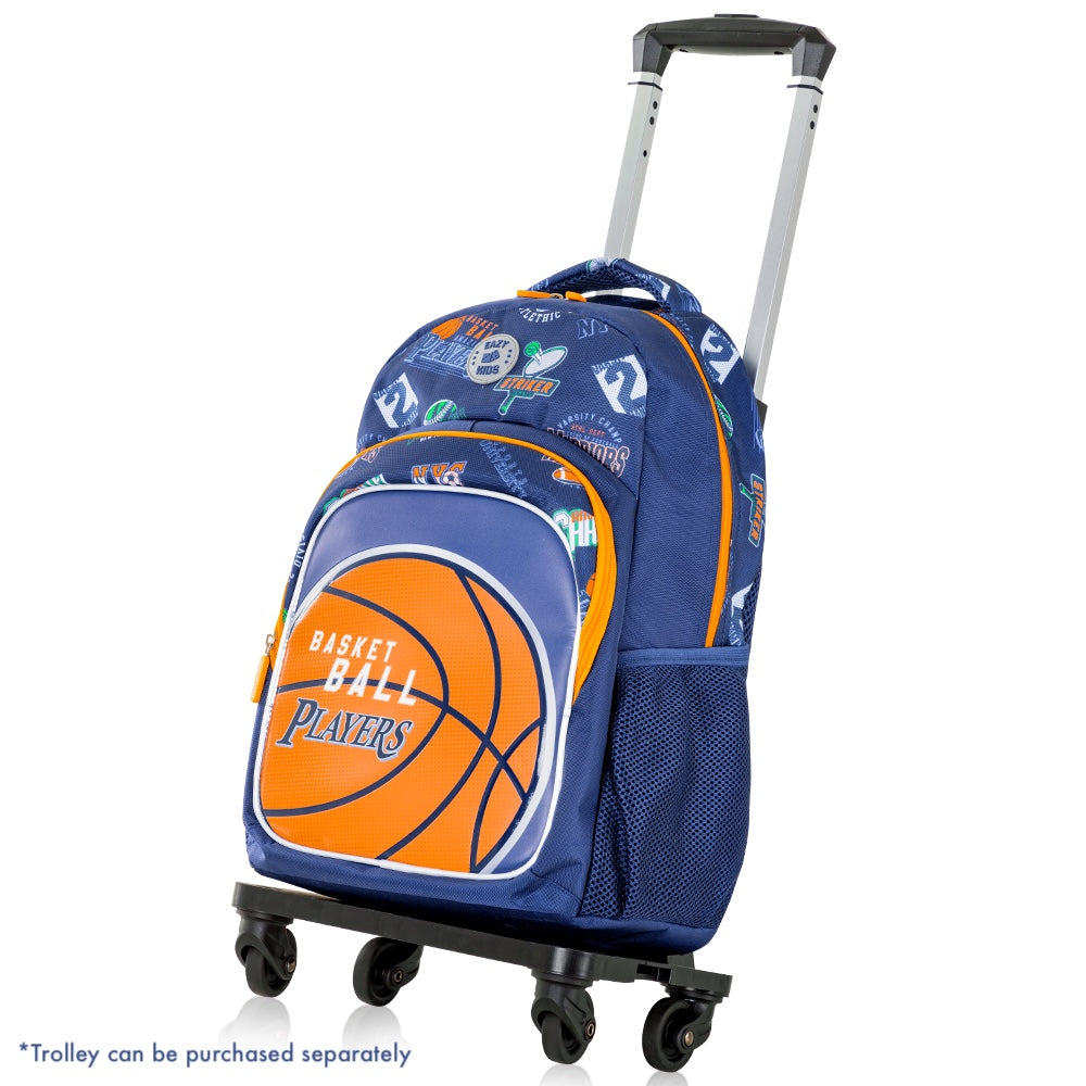 EAZY KIDS 18 inch Set of 3 Backpack w/Lunch Bag and Pencil Case - Basket Ball