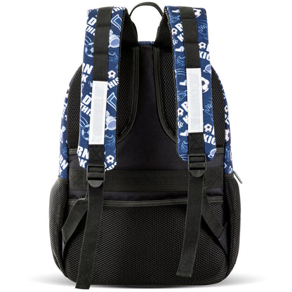 EAZY KIDS 18 inch Set of 3 Backpack w/Lunch Bag and Pencil Case - Football