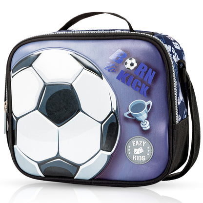 EAZY KIDS 18 inch Set of 3 Backpack w/Lunch Bag and Pencil Case - Football