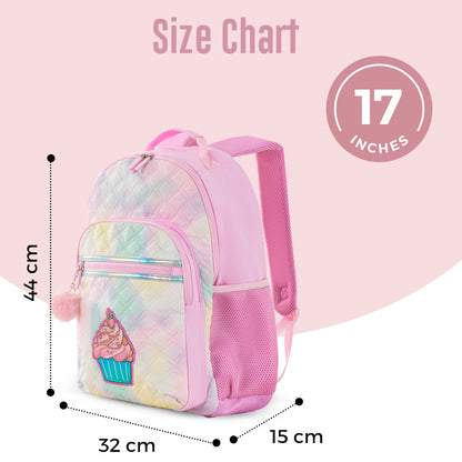 EAZY KIDS 17 inch Set of 3 Backpack w/Lunch Bag and Pencil Case - Sugar Pop Pink