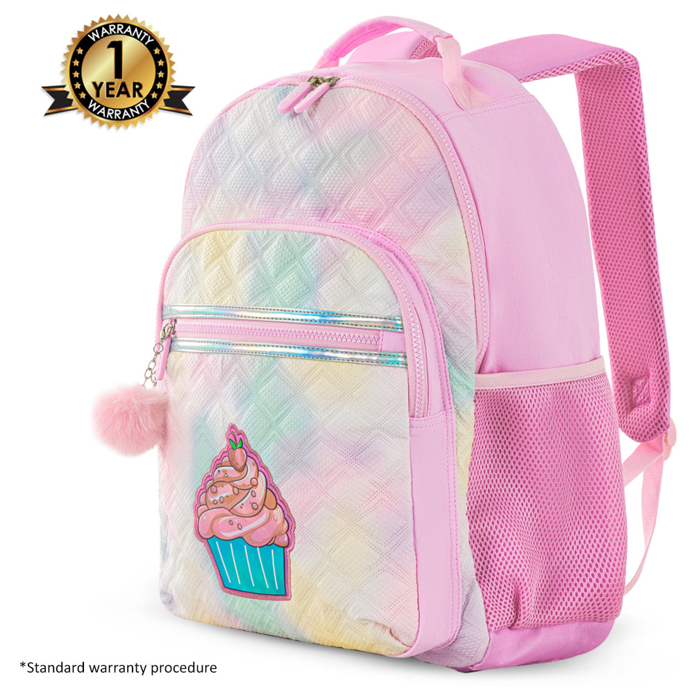 EAZY KIDS 17 inch Set of 3 Backpack w/Lunch Bag and Pencil Case - Sugar Pop Pink