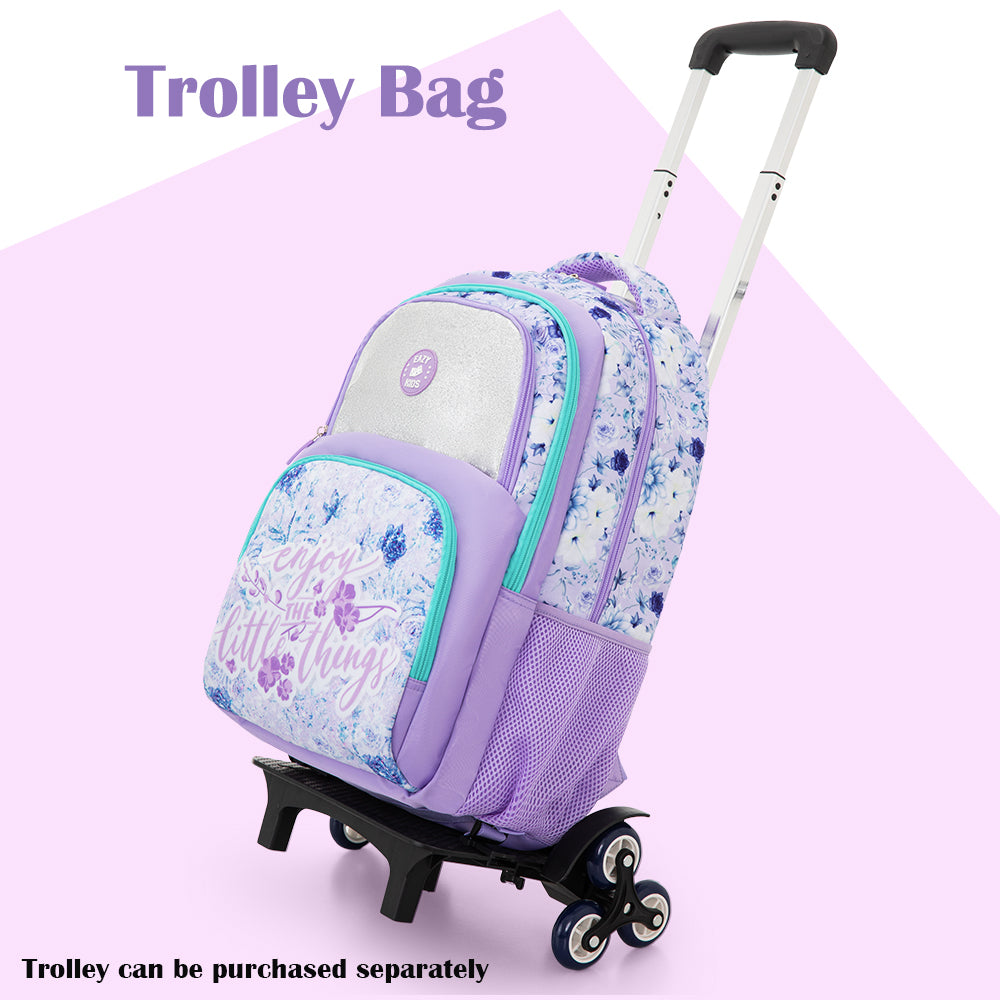 Eazy Kids 18" School Bag Set of 3-Backpack, Lunch Bag & Pencil Case w/ Laptop Compartment -  Purple