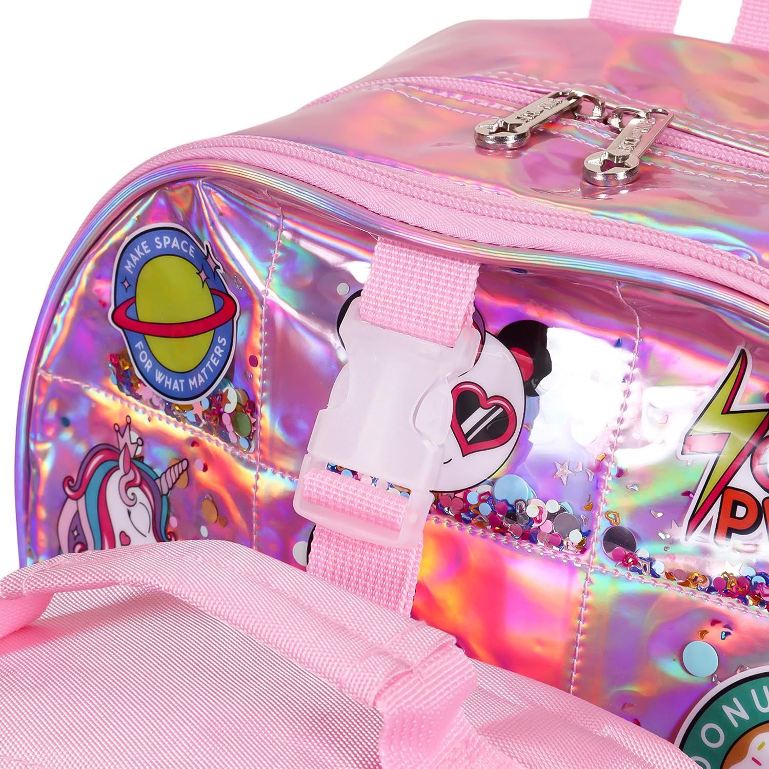 EAZY KIDS - 17 inch School Bag Lunch Bag Pencil Case Set of 3 Girl Things - Pink