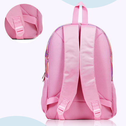 EAZY KIDS - 17 inch School Bag Lunch Bag Pencil Case Set of 3 Girl Things - Pink