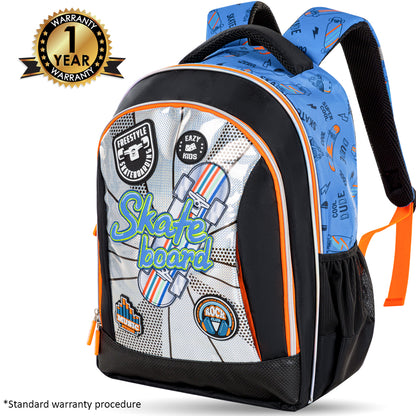 EAZY KIDS 17 inch Set of 3 Backpack w/Lunch Bag and Pencil Case - Skate Board