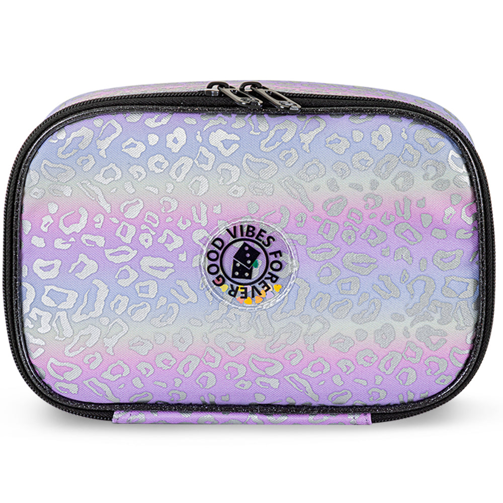 مجموعة حقائب مدرسية من إيزي كيدز، مقاس 17 بوصة، مكونة من 3 قطع مع حقيبة غداء وحافظة أقلام - جود فايبز - فضي