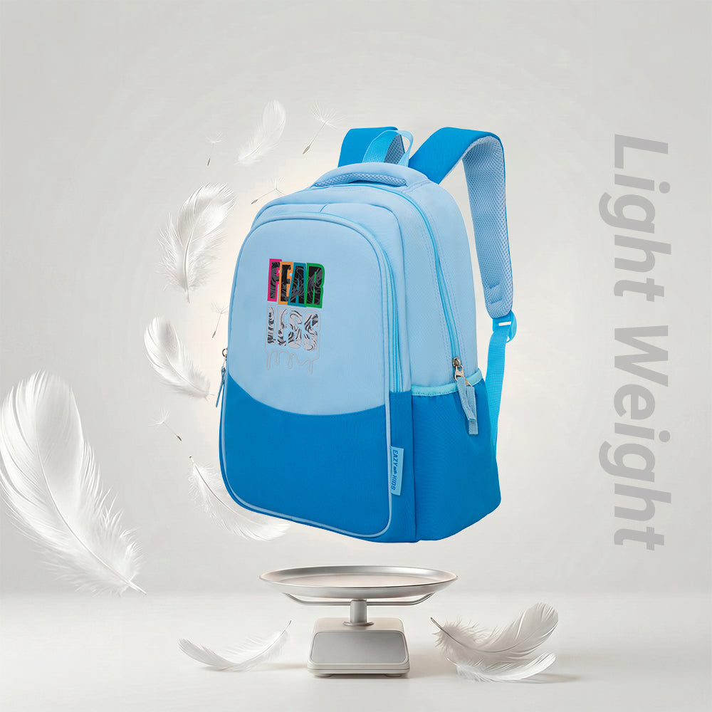 Eazy Kids 15.3” Lightweight School Backpack for Kids – Fearless Design, Blue