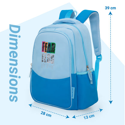 Eazy Kids 15.3” Lightweight School Backpack for Kids – Fearless Design, Blue