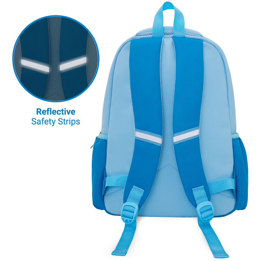 Eazy Kids 15.3” Lightweight School Backpack for Kids – Fearless Design, Blue