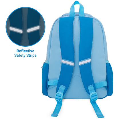 Eazy Kids 15.3” Lightweight School Backpack for Kids – Fearless Design, Blue