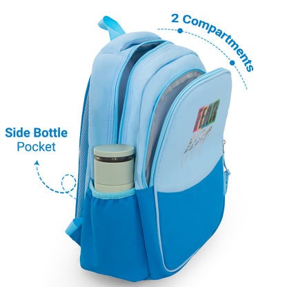 Eazy Kids 15.3” Lightweight School Backpack for Kids – Fearless Design, Blue