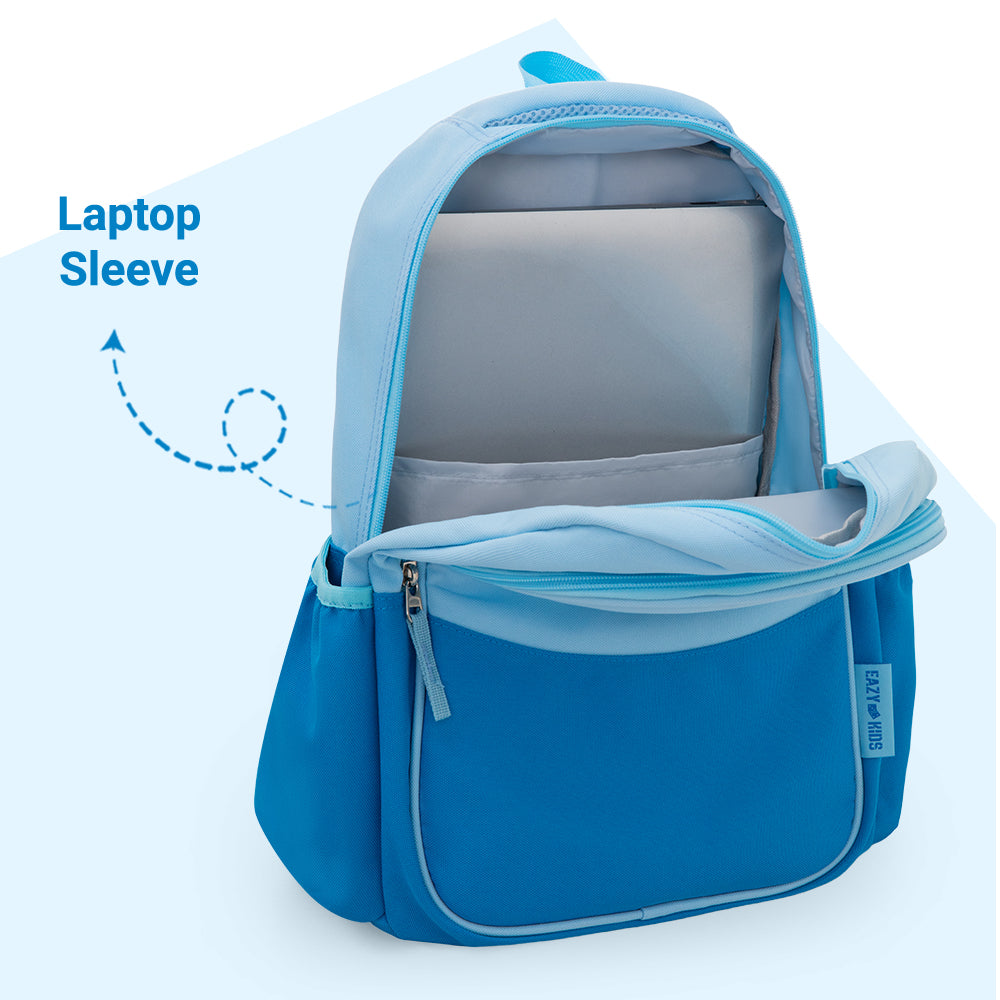 Eazy Kids 15.3” Lightweight School Backpack for Kids – Fearless Design, Blue