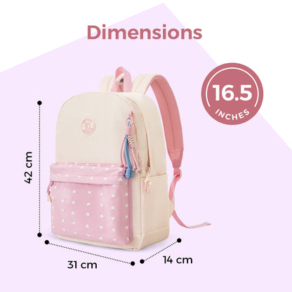 Eazy Kids Personalized 16.5” School Backpack with Laptop Compartment – Lightweight Design, Blush Rush