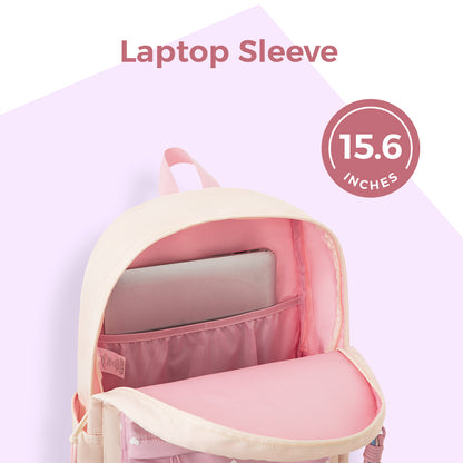 Eazy Kids Personalized 16.5” School Backpack with Laptop Compartment – Lightweight Design, Blush Rush