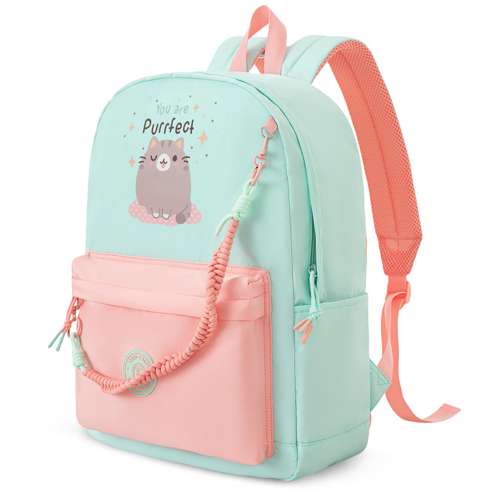 Eazy Kids 16.5” School Backpack with Laptop Compartment – Lightweight Design, Purrfect Dreams