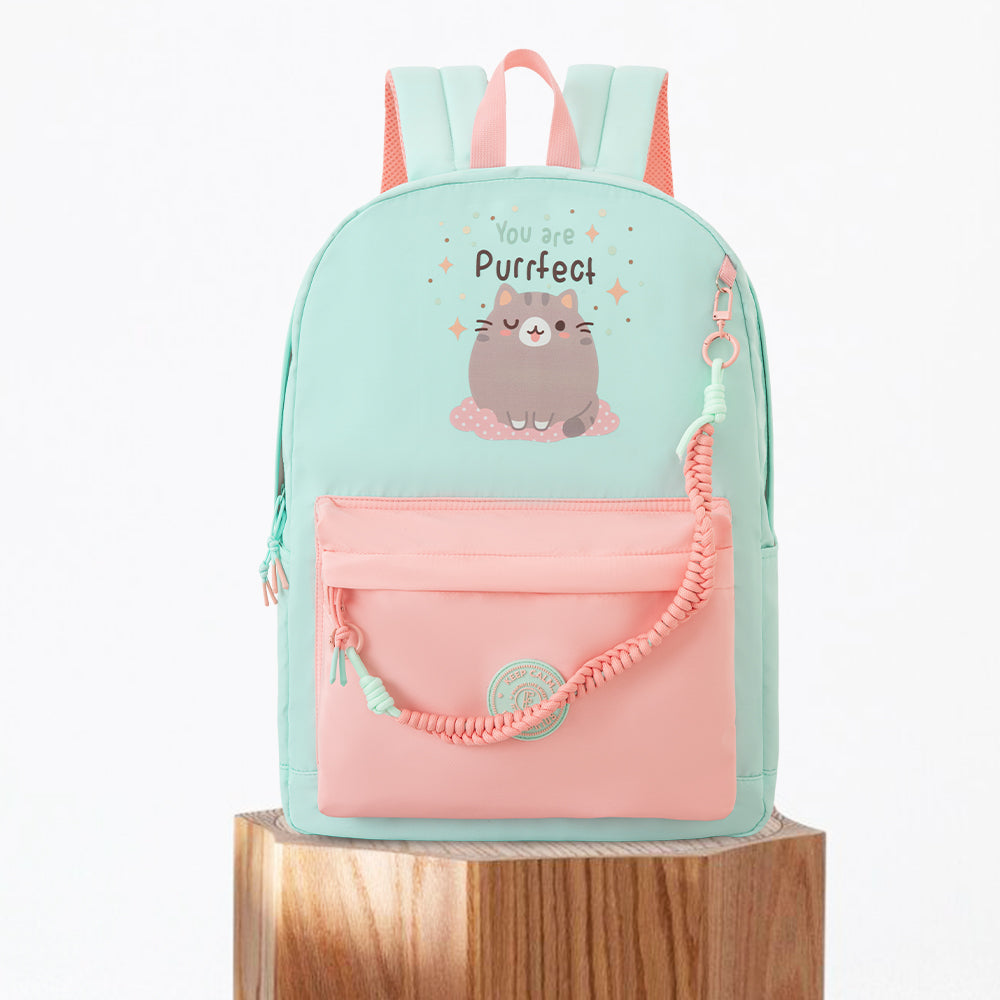 Eazy Kids 16.5” School Backpack with Laptop Compartment – Lightweight Design, Purrfect Dreams